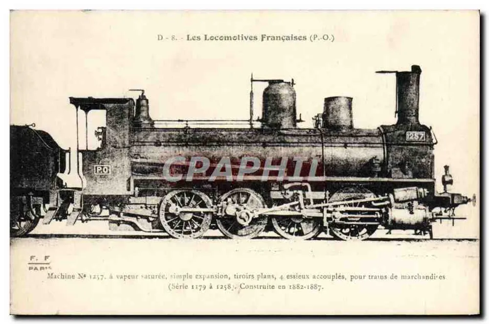 Maschine N° 1257 — Französische Lokomotive (Serie 1179 bis 1258) — F. F. Paris - Vorderseite