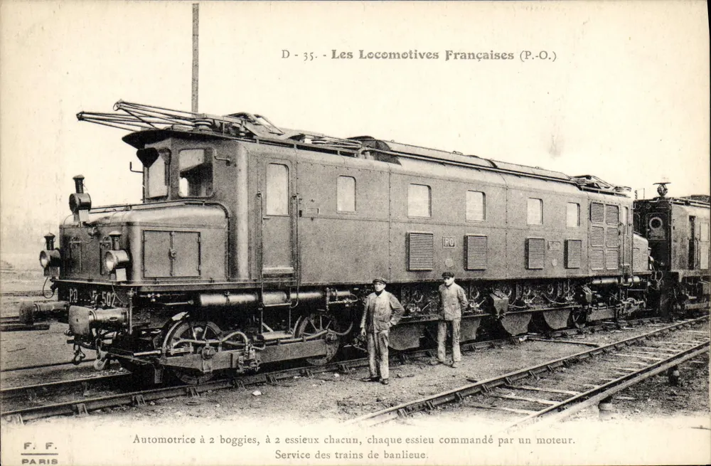 Automotriz com 2 bogies — As Locomotivas Francesas (P.O.) — F. F. Paris - Frente