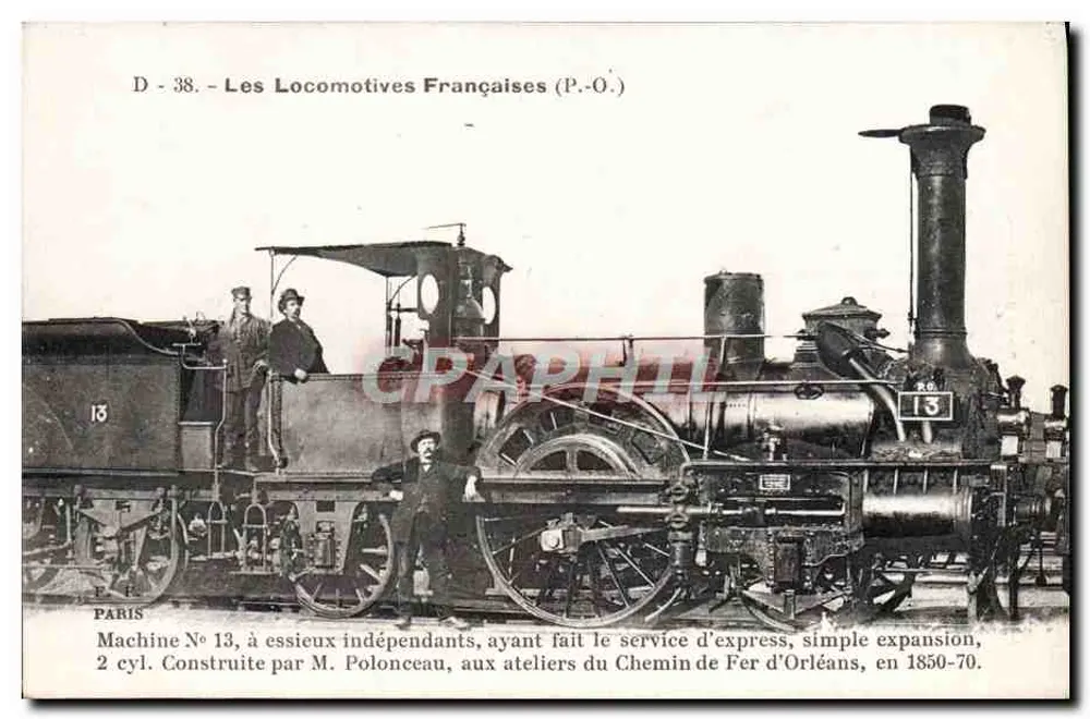 Maschine N° 13 — Französische Lokomotiven (P.O.) — P. O. Paris - Vorderseite