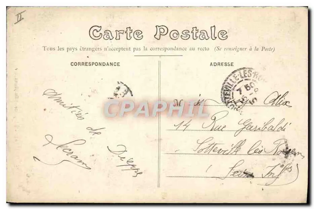 Dieppe — Auf See — G. Marchand, Nr. 1497 - Rückseite