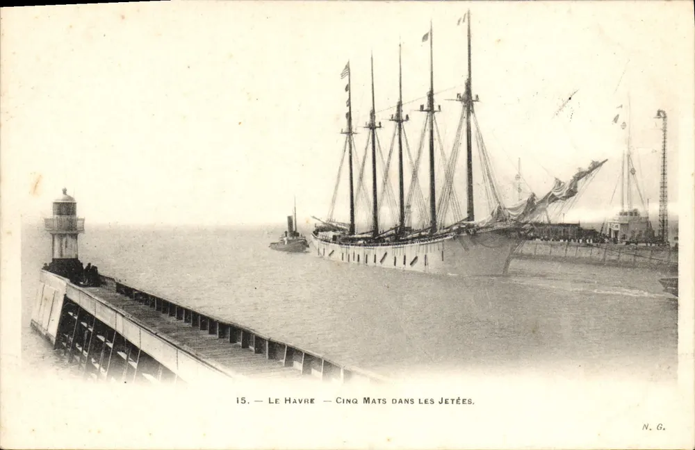 Le Havre — Fünf Maste an den Piers — N.G. n°15 - Vorderseite