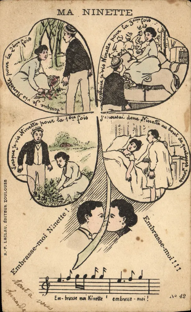 Minha Ninette — Canção ilustrada em 4 cenas — R.F. Laclau, Toulouse, N° 42 - Frente