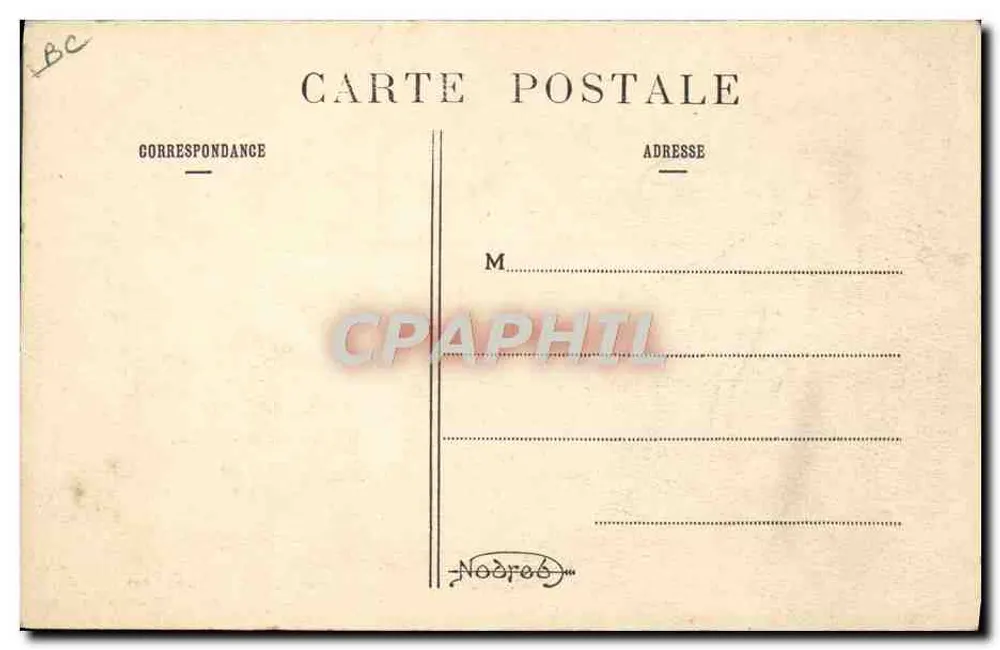 Carta postal de Aimée Pourbarjean — texto impresso e manuscrito — editor Nodros - Verso