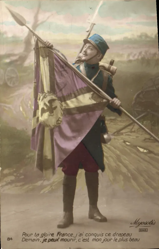 Soldado francês com bandeira — Myosotis EME n°84 - Frente