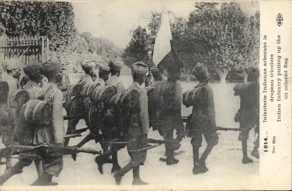 Indische Infanterie mit dem Dreifarbigen Flaggen — 1914 — E. La Dole — 11. Serie - Vorderseite