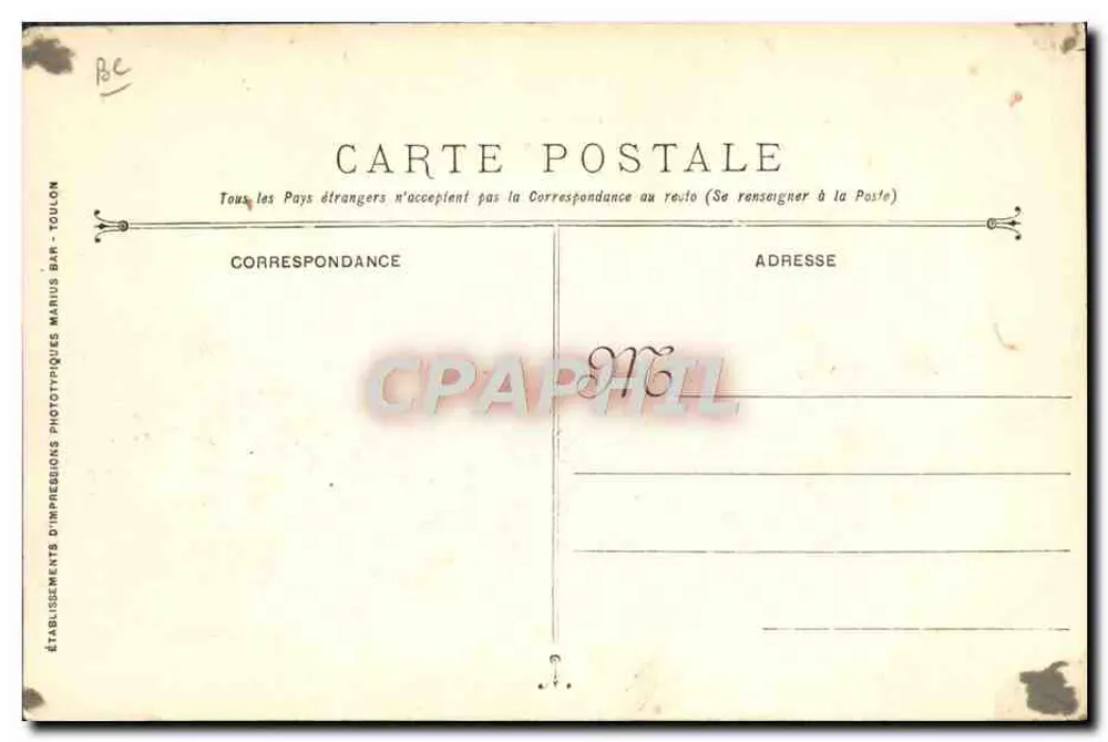 U-Boot AMPÈRE — Marine Militaire Française — Verleger Bar-Toulon - Rückseite