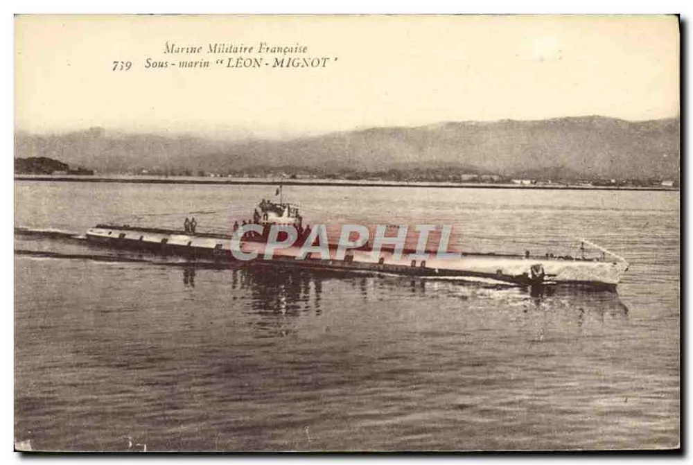 Submarino "Léon-Mignot" — Marina Militar Francesa — serie 739 - Anverso
