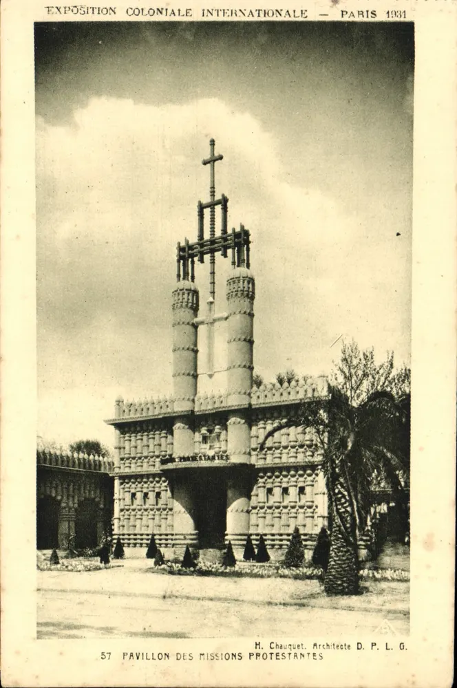 Pavillon der evangelischen Missionen — Internationale Kolonialausstellung — Paris 1931 — Architekt H. Chauquet, D.P.L.G. - Vorderseite