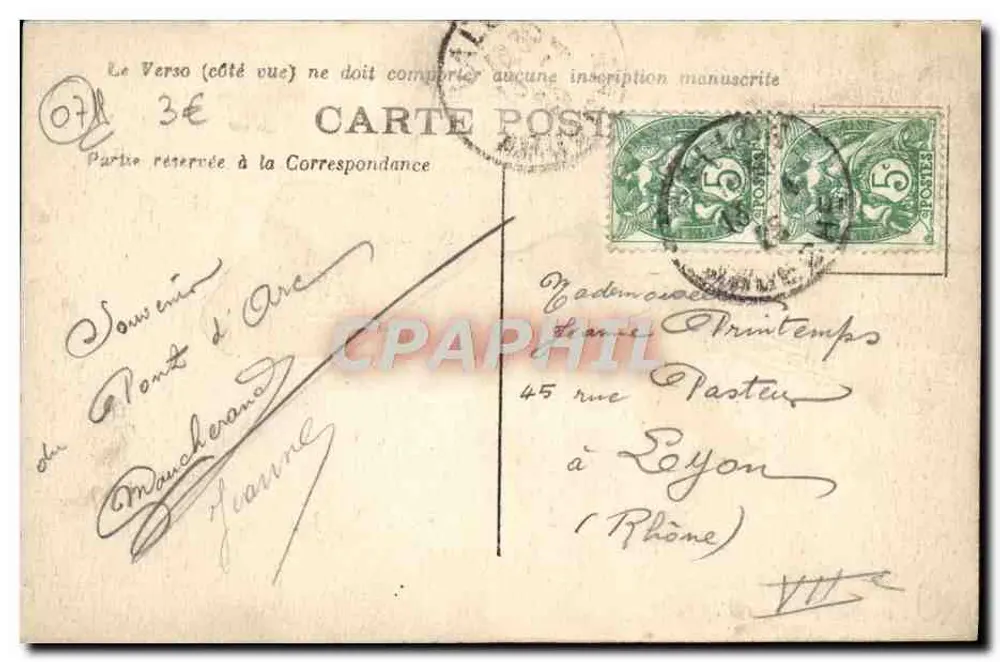 O Ponte d'Arc — Sítios pitorescos da ARDÈCHE — Brunel, foto. Alais - Verso