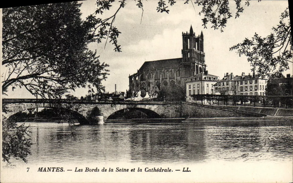 Mantes — Die Ufer der Seine und die Kathedrale — LL. - Vorderseite