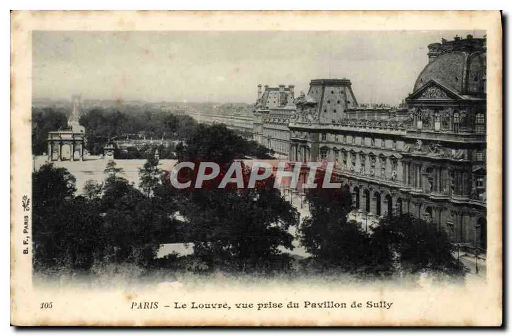 PARIS – Das Louvre, Ansicht vom Pavillon de Sully — B.F., Paris, n° 105 - Vorderseite