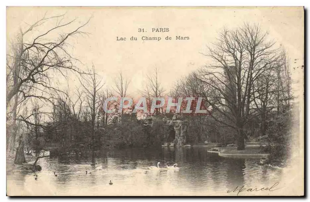 Lago do Champ de Mars — Paris — editor Marcel - Frente