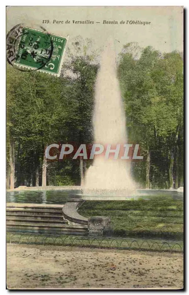 Parque de Versailles — Bassin do Obélisco — Héliotypie A. Bourdier - Frente