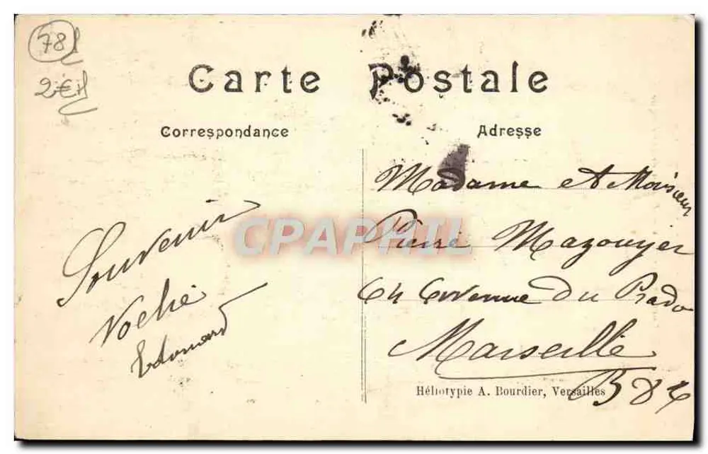 Parque de Versailles — Bassin do Obélisco — Héliotypie A. Bourdier - Verso