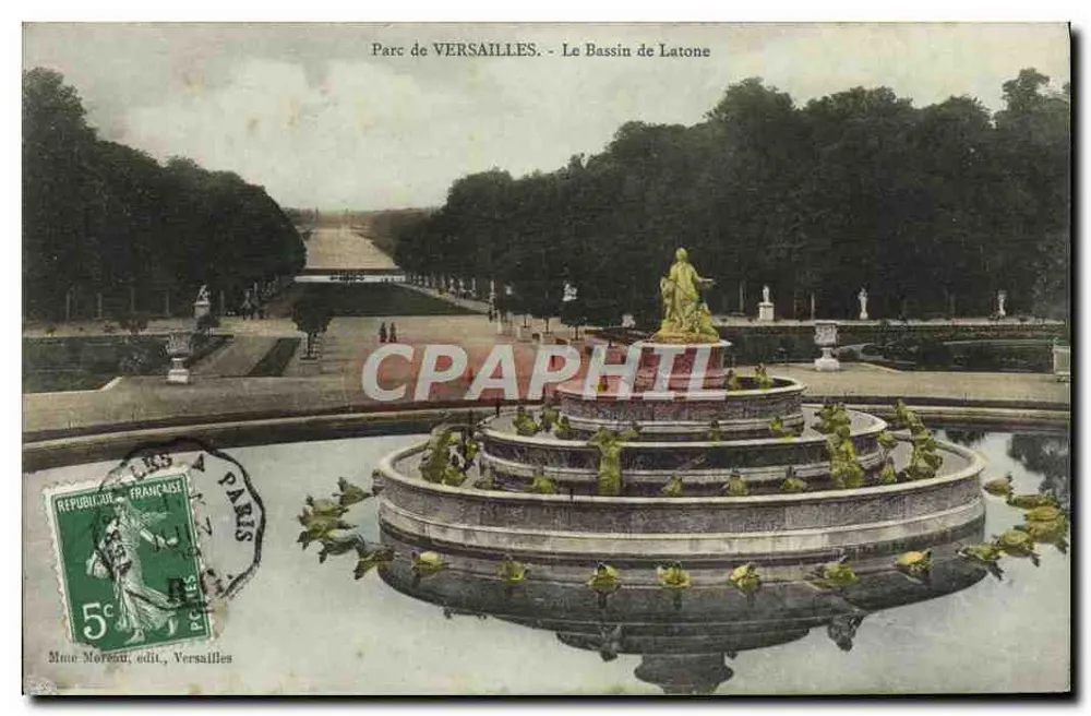 Parco di VERSAILLES - Il Bassino di Latone — Mme Moreau, edit., Versailles - Recto