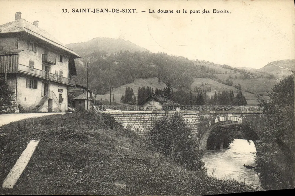 Saint-Jean-de-Sixt — Die Zollstelle und die Brücke der Engen Passage — Gory Phototypie - Vorderseite