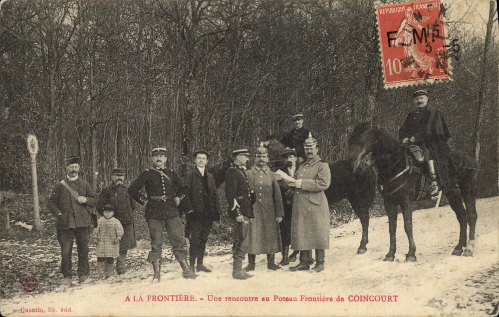 AN DER GRENZE — Ein Treffen am Grenzposten von COINCOURT — Quantin, Verlag - Vorderseite