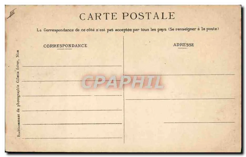 Menton - Französisch-Italienische Grenze — Italienische Post und Zollbeamte — Edition Giletta, Nizza, n° 997 - Rückseite
