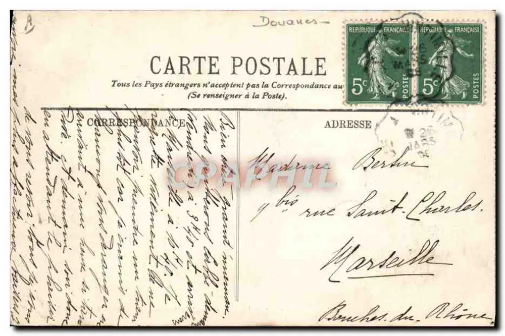 Menton — Französische und italienische Zollbeamte an der Grenze — LL. n°81 - Rückseite