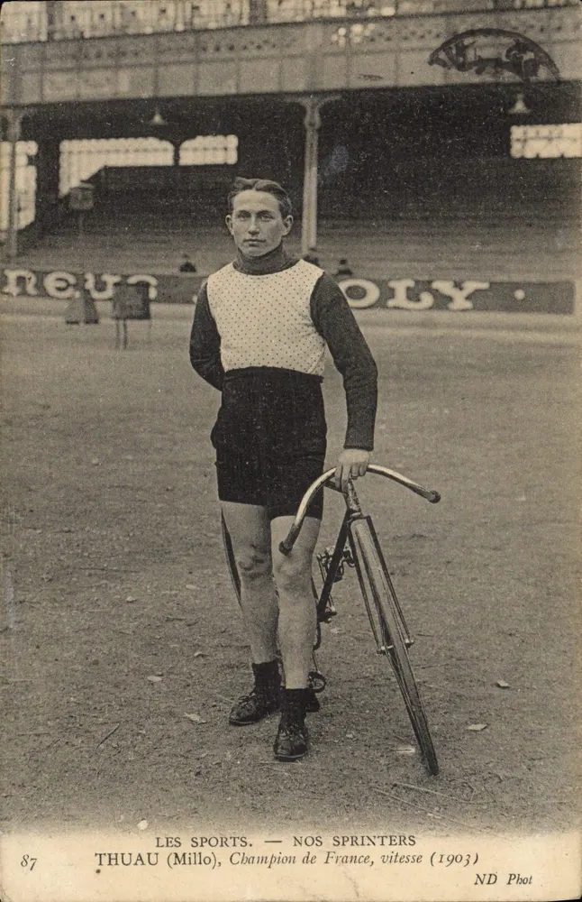 Thuaud (Millo), Französischer Geschwindigkeitsmeister (1903) — Die Sports. Unsere Sprinter — ND Foto - Vorderseite