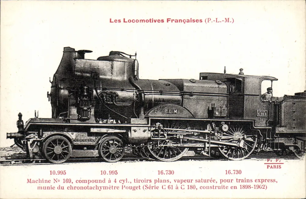 लोकोमोटिव C 169 — P.L.M. — C 61 से C 180 की श्रृंखला — पेरिस - आगे