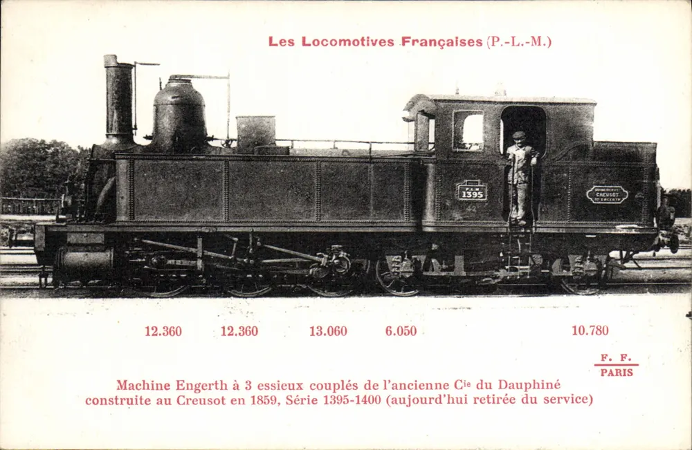 Dreirad-Lokomotive — Maschine Engerth, Serie 1395-1400 — F. F. Paris - Vorderseite