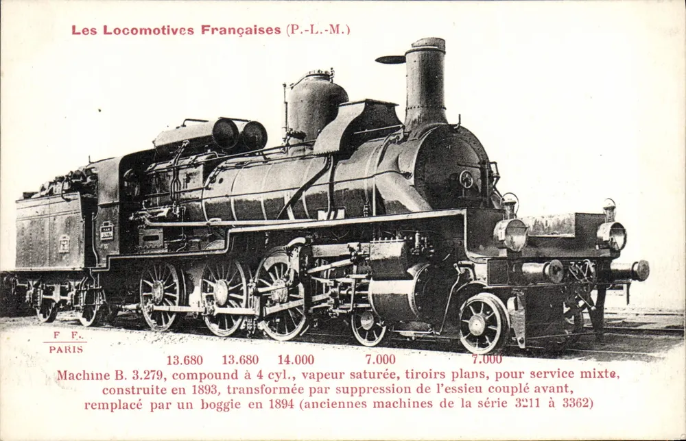 लोकोमोटिव B.3.279 — P.L.M. — एडिटर: एफ. फियरी, पेरिस - आगे