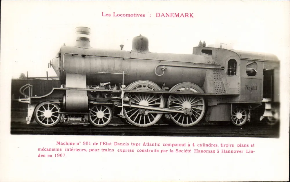 Duitse locomotief van het type Atlantic compound — DANEMARK — P. FLEURY, PARIS - Voorkant