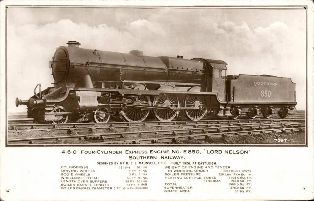 DER TEST DES GESETZES — Lokomotive 'Lord Nelson' — Southern Railway — Seriennummer 7067-1 - Vorderseite