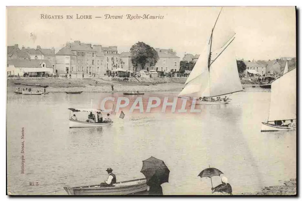 Régates auf der Loire — Vor Roche-Maurice — Héliotypie Ducos, Nantes, n° RI 5 - Vorderseite