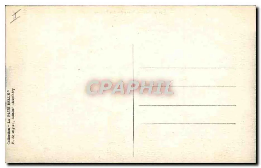 See Bourget — Die Segelboote — Sammlung 'LA PLUS BELLE' F. de Migien, Verlag Chambéry - Rückseite