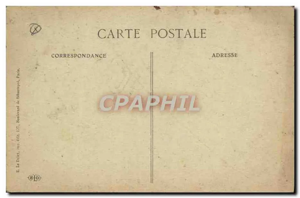 Femme endormie — scène intime dans une chambre — éditeur E. Le Dufey, imp. Zolit, 127, boulevard de Sébastopol, Paris - Verso