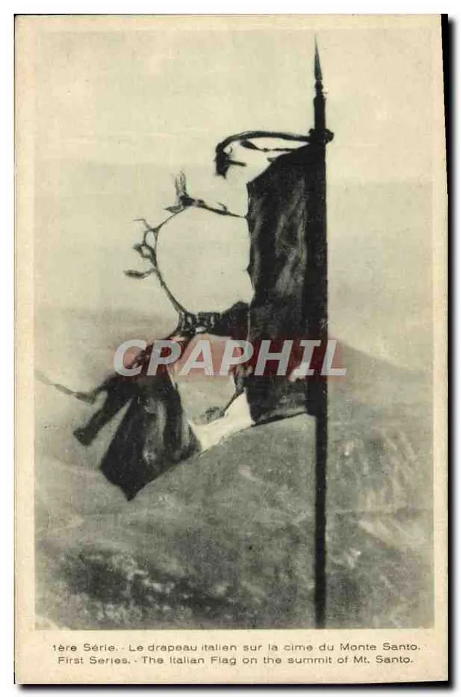 Italienisches Flagge auf dem Gipfel des Monte Santo — 1. Serie — Massoni & Moroni Milan - Vorderseite