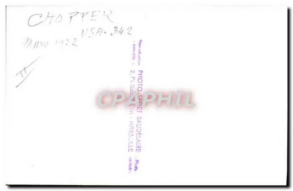 U-Boot Chopper USA 342 — März 1952 — Photo Sport Saudeleaire - Rückseite