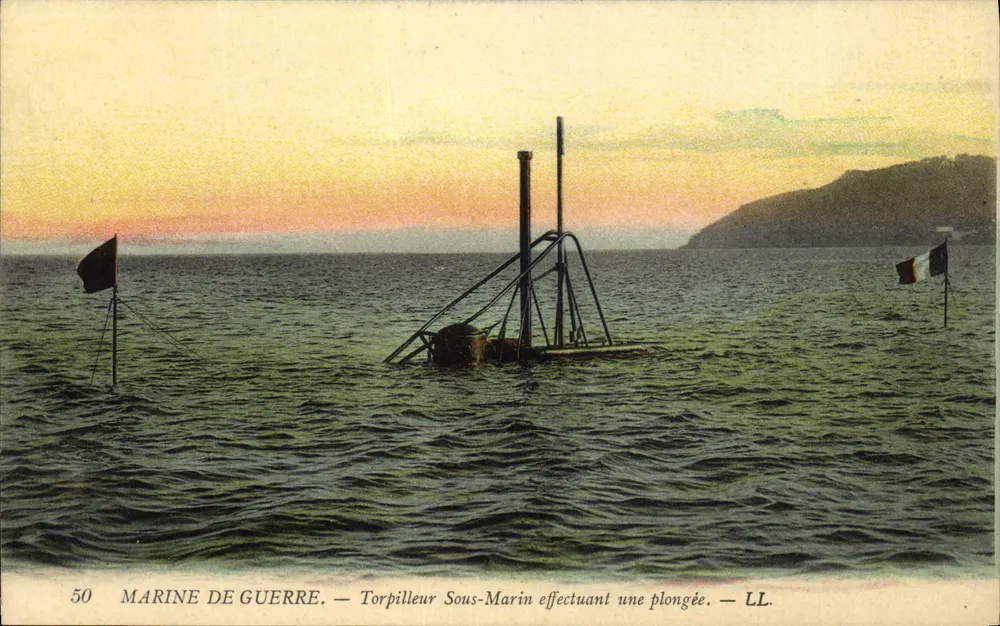 Kriegsmarine — U-Boot-Torpedoboot, das einen Tauchgang durchführt — LL - Vorderseite