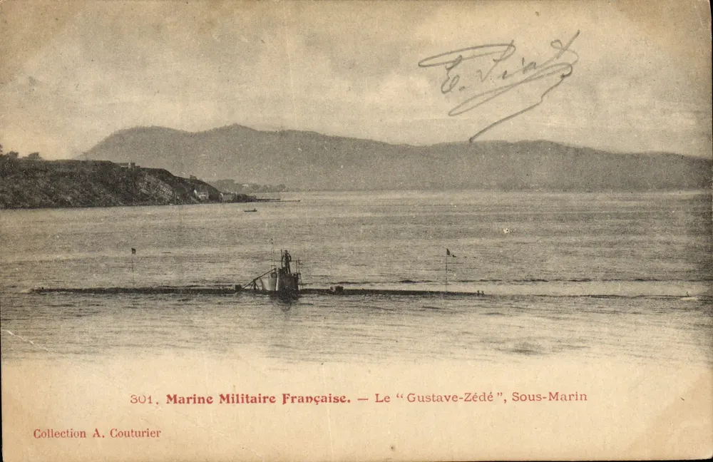 Der "Gustave-Zédé", U-Boot — Französische Marine — Sammlung A. Couturier - Vorderseite