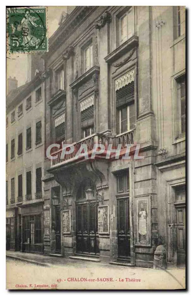 Chalon-sur-Saône - O Teatro — Editor E. Lemeine, n°49 - Frente