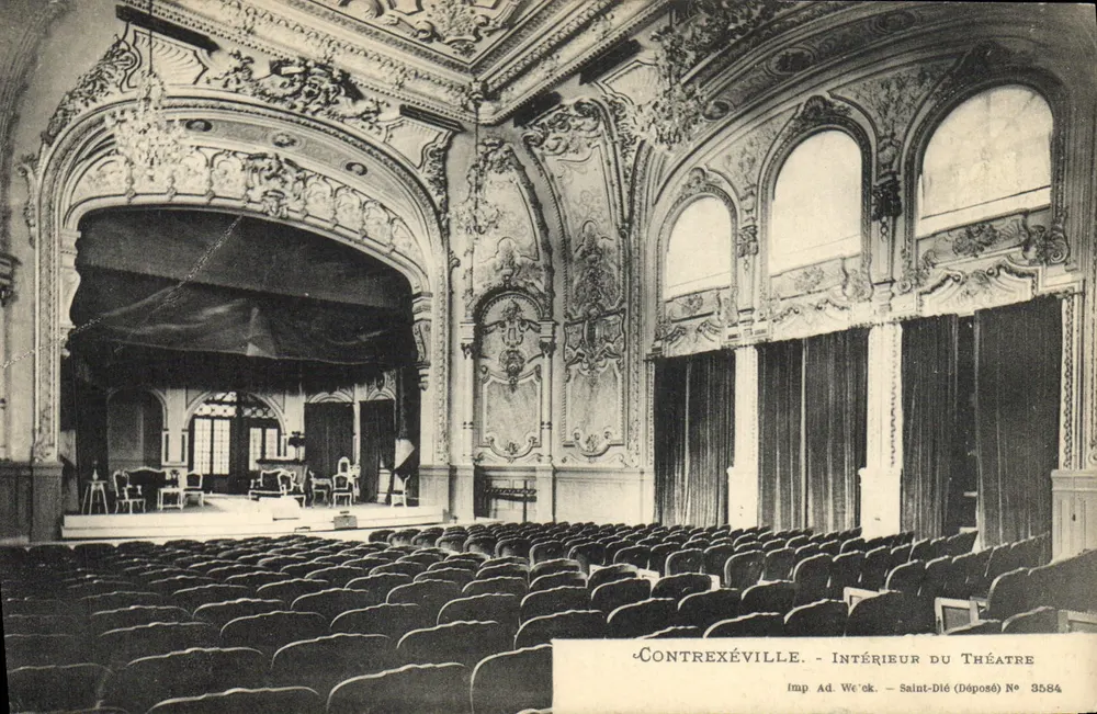 Contrexéville - Interior do Teatro — Imp. Ad. We'eck - Saint-Dié (Depositado) N° 3584 - Frente
