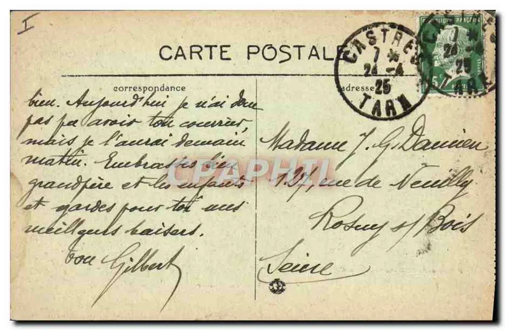 Castres — O Teatro Municipal — Edit. Raynaud, Bazar do Mail - Verso