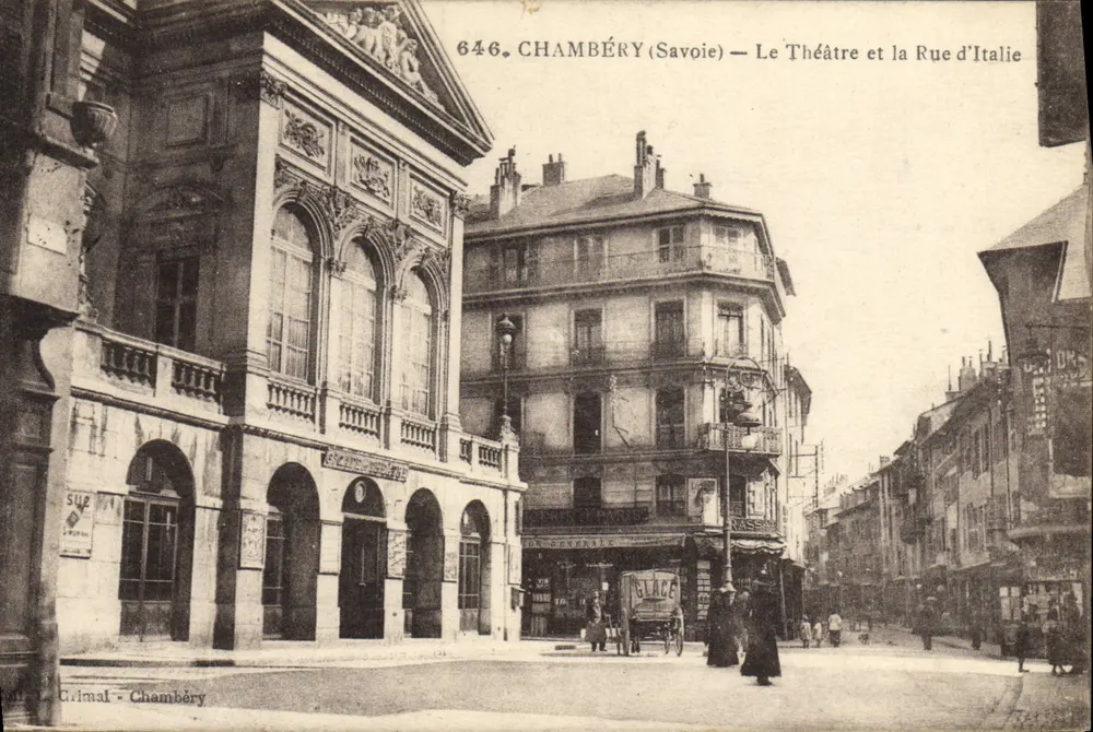Chambéry (Savoie) — Ansicht des Theaters und der Rue d'Italie — Grimal - Chambéry, n°646 - Vorderseite