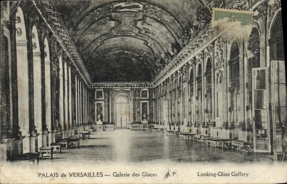Palácio de Versalhes — Galeria dos Espelhos — A.P. - Frente