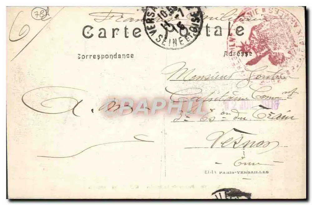 Palácio de Versalhes — Galeria das Batalhas — Editor Paris-Versalhes n°23 - Verso