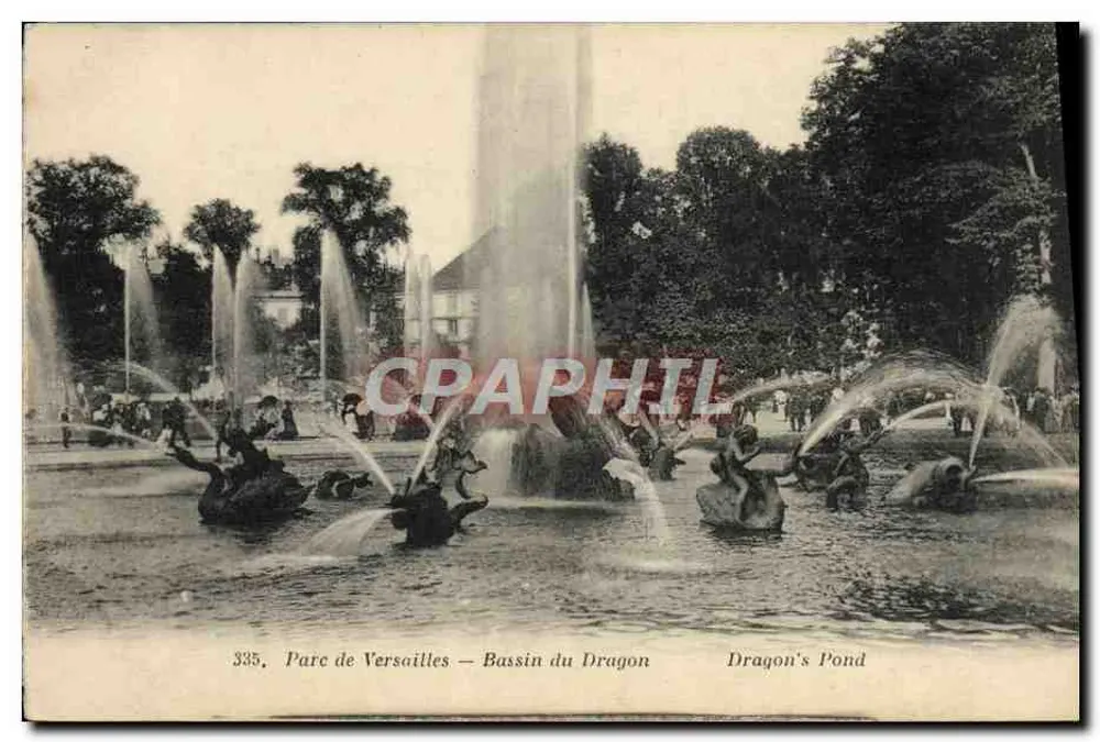 Parc de Versailles — Bassin du Dragon — Impr. EDIV, Versailles, n°335 - Frente