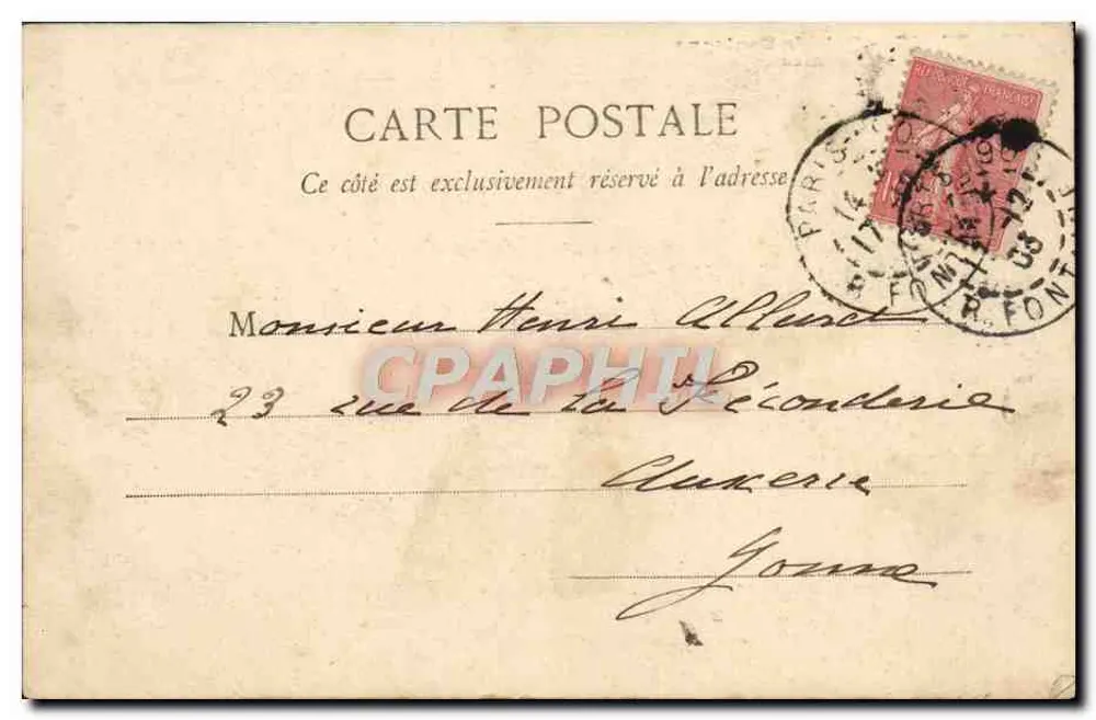Paris - Bois de Boulogne - Sob a Feuillée — Editor anônimo, n° 487 - Verso
