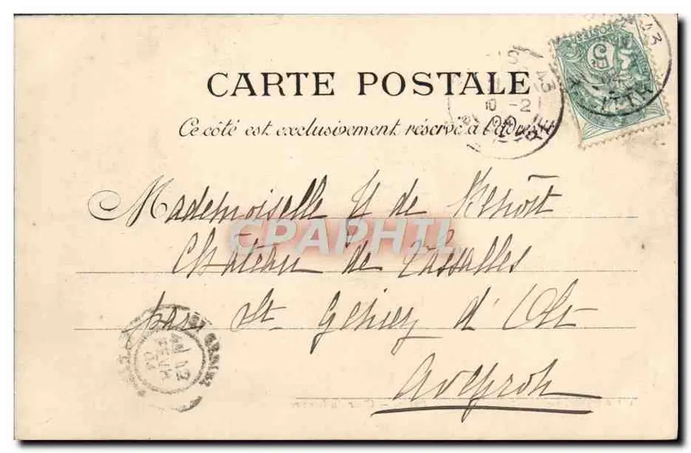 Paris — Cour do Louvre — L. J. & Cie, édit., Angoulême - Verso