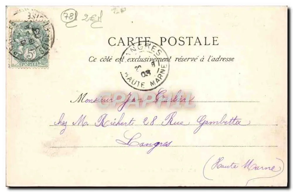 Versailles — Grand Trianon. As Carroças — Editor Conilé (n° 68) - Verso