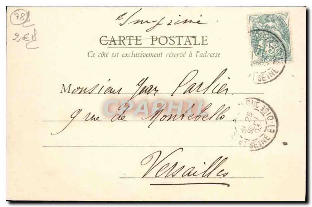 Versailles — Park des Petit Trianon — Pavillon der Musik — Verlag A. B. in Versailles - Rückseite