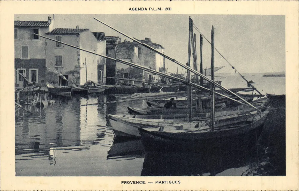 Martigues — Porto com barcos — Agenda P.L.M. 1931 - Frente