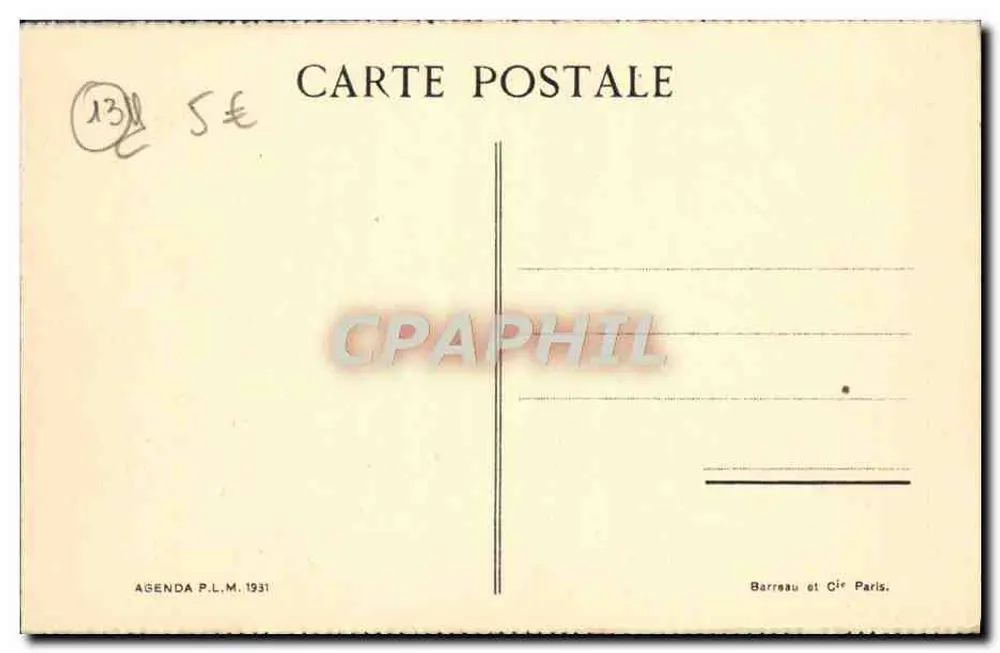 Martigues — Porto com barcos — Agenda P.L.M. 1931 - Verso