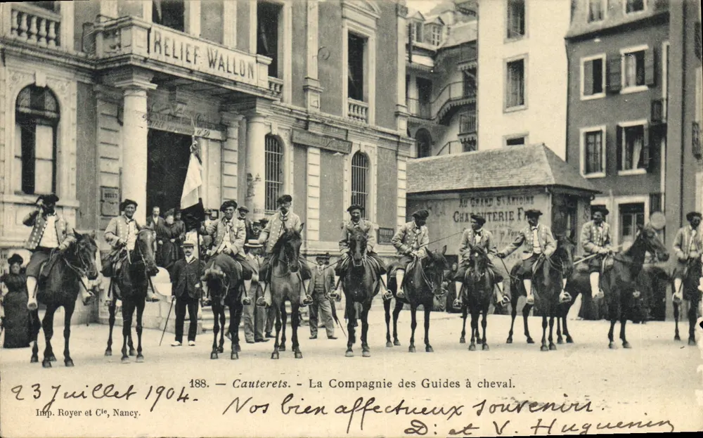 Cauterets — Die Reitführer-Compagnie — Imp. Royer et Cie, Nancy, Nr. 188 - Vorderseite